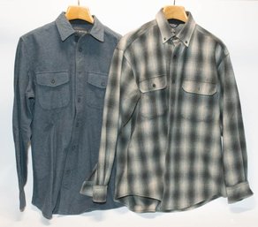 Mens Medium Grizzly Mountain And Woolrich Button Up Workwear Shirts