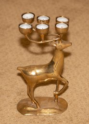 Brass Reindeer Candleholder