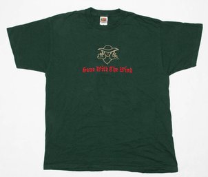 Green Gone With The Wind Stitched T-shirt Size XL