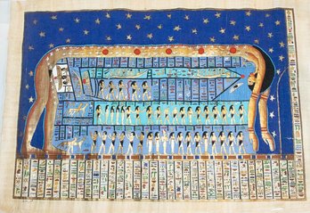 Hand Painted Egyptian Papyrus Painting