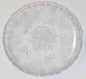 Pinecones And Holly Glass Serving Tray