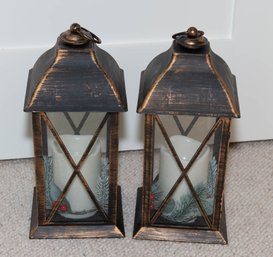 Black And Bronze Finish Metal Lanterns