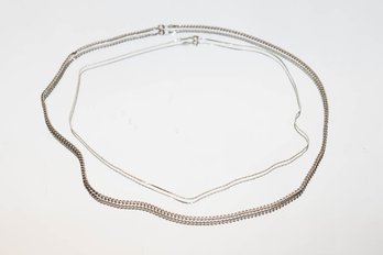 Pair Of Sterling, Silver Chains