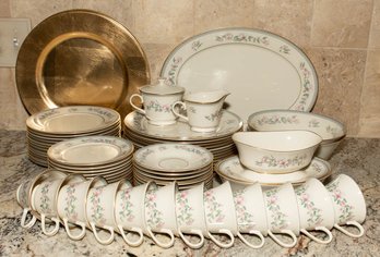 Lenox Serenade Porcelain Service For 12 China With Gold Chargers