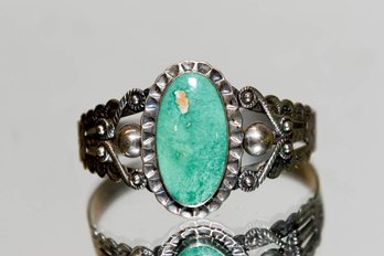 Native American Green Turquoise Cuff Bracelet