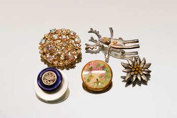 Five Vintage Brooches