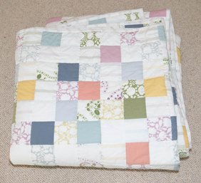 Garnet Hill Double/Queen Multi Color Block Quilt