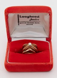 14k Gold Diamond Solitaire Wedding Set Size 5 6.81g