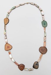 Tagua Nut And Abalone Necklace