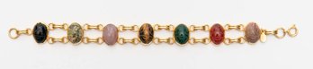 12k G.F. Scarab Onyx Multi Colored Stone Bracelet