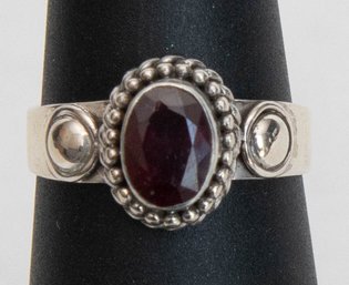 Niassa Ruby Ring In Sterling Silver Size 5