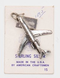 Vintage Sterling Silver Airplane Charm