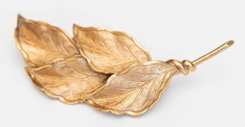 1960s Wells 14k G.F. Four Leaves Brooch Nature Inspired