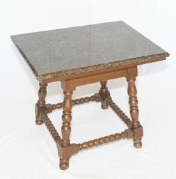 Antique Marble Top Twist Side Table