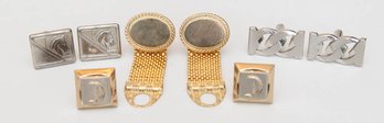 Gold And Silver Tone Mens Cuff Links