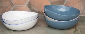 Crate And Barrel Mercer Denim Low Profile Bowls