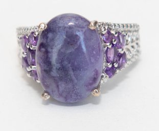 Sierra Madre Purple Opal Amethyst Ring In Sterling Silver Overlay Ring Size 7