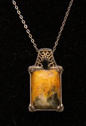 Bumble Bee Jasper Pendant Necklace In Sterling Silver With 20 925 Chain