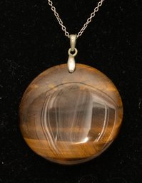 Tiger Eye Pendant Necklace In Sterling Silver With 18 925 Chain