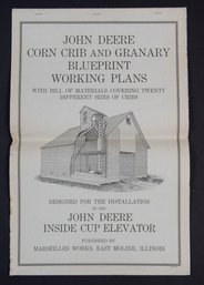 1918 John Deere Corn Crib And Granary Blueprint Working Plans