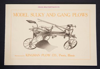 Early 1900s Kingman Plow Co. Model Sulky And Gang Plows Catalogue