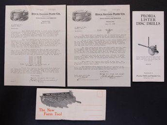 1928 Rock Island Plow Co. Dealer Correspondence Letters And Advertising Brochures