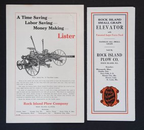 Early 1900 Rock Island Plow Co. Small Grain Elevator Brochure And Advertising Lister Brochure