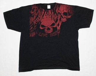 2010 Ride Fast Live Hard Skull Biker T-shirt Size 2X