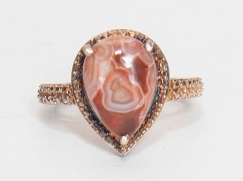 Laguna Lace Agate Sterling Silver Ring Size 8