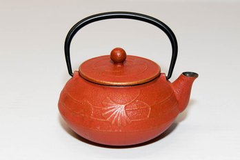 Cast Iron Red Japanese Tea Pot