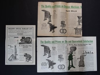 Early 1900s Sheldon Engine & Sales Co. Advertising Circulars And Price List