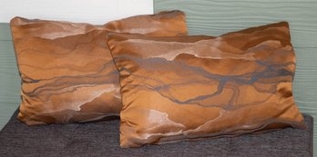 The Ember Lumbar Rust Marbled Pillows