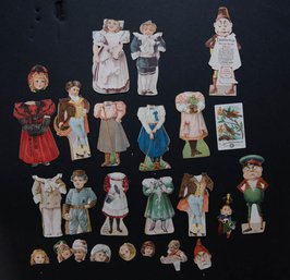 Antique Paper Dolls Including Clark's O.N.T. Spool And Enameline College Colors Paper Dolls