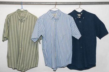 3 Men's Long Sleeve LL Bean Regular Size Medium Shirts