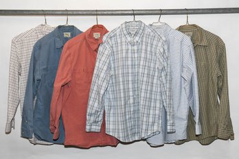6 Men's Long Sleeve LL Bean Regular Size Medium Shirts