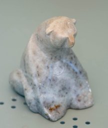 4' Signed Inuit Soapstone Polar Bear Carving