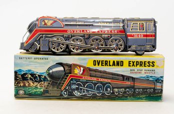 1960s Trade Mark Modern Toys Overland Express 3140 Battery Operated Locomotive In Original Box #2