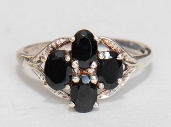 Thai Black Spinel Sterling Silver Ring Size 9