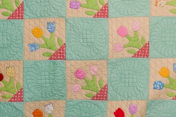 Diamond Patch Easter Flower Quilt