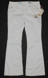 Fade To Blue High Heel Bell Bottom White Jeans New With Tags Size Large