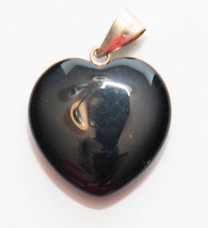 Black Glass Heart Pendant