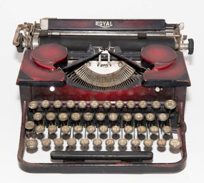 1920s Royal Red Metal Portable Typewriter