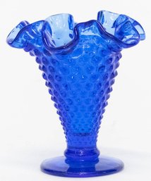 Fenton Blue Royal Hobnail Vase