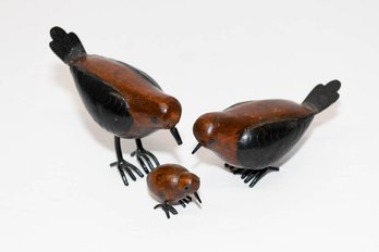 Handmade Wood And Metal Family Of Birds