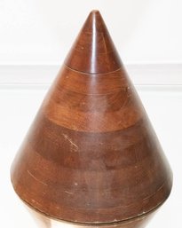 Geometric Layered Wood Cone Sculpture