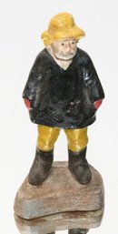 1930s Cast Iron Fisherman Figurine