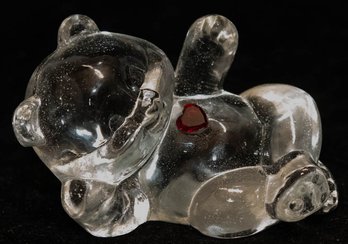 Fenton Crystal Reclining Heart Bear Cub