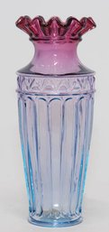 Fenton Hyacinth Mulberry Ruffled Rim Vase