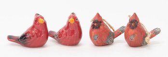 Cardinal Salt And Pepper Shakers And Wooden Ornaments