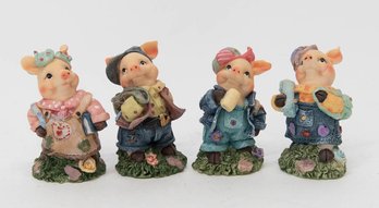 Pigs Out Shopping Resin Figurines